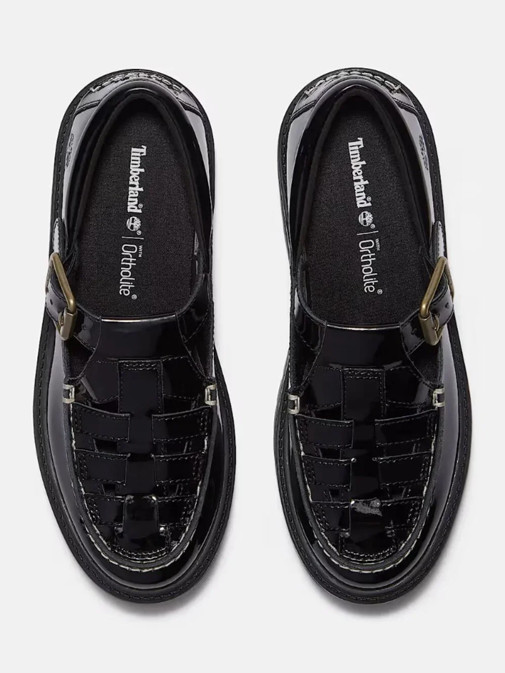 Timberland Women's Patent Leather Stone Street Platform Buckle Shoes, Size 7